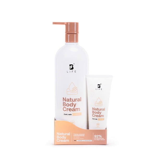 Crema Corporal Hidratante | 1 L | Con Karité y Almendras | Natural Body Cream B Life.