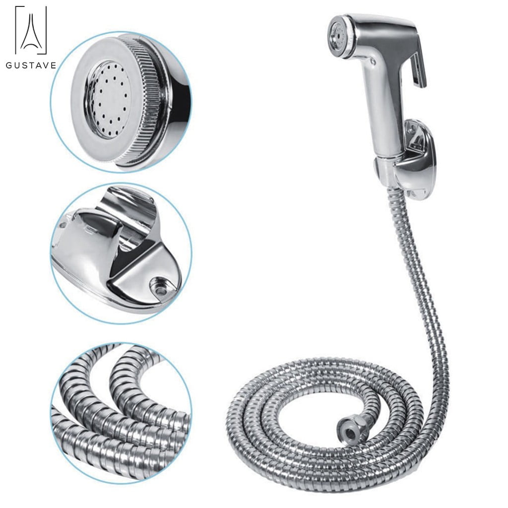 Stainless Steel Handheld Bidet Spray Shower Head Shattaf Toilet with Hose Kit 