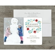 Winter Wreath - Deluxe 5x7 Personalized Holiday Holiday Card