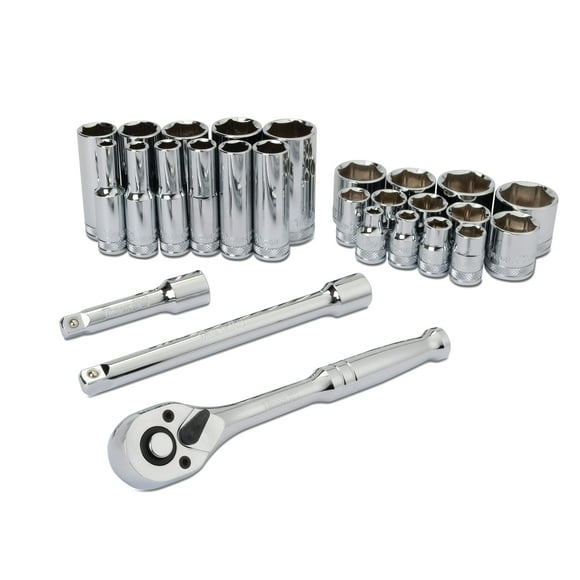 Titan 68911 27-Piece 3/8-Inch Drive Mechanics SAE Socket and Ratchet Set