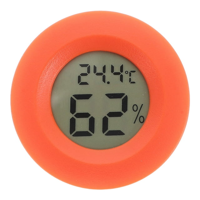 Shisuyan Reptile Box Thermometer Hygrometer Round Shaped Digital Temperature Humidity Meter for Indoor Bedroom Home (Red)
