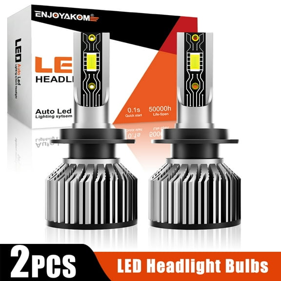 H7 LED Headlight Bulb 12000LM 600% Brighter, H7 Headlight Bulb, 6000K Cool White Error-free fit for 99% Vehicle, Pack of 2