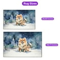 thumbnail image 5 of Hello Winter Pomeranian Welcome Snowy Night Watercolor Vintage Indoor Rug Pom Dog Lover Gifts Carpet Living Bed Room Sofa Home Decor - 01011, 5 of 5