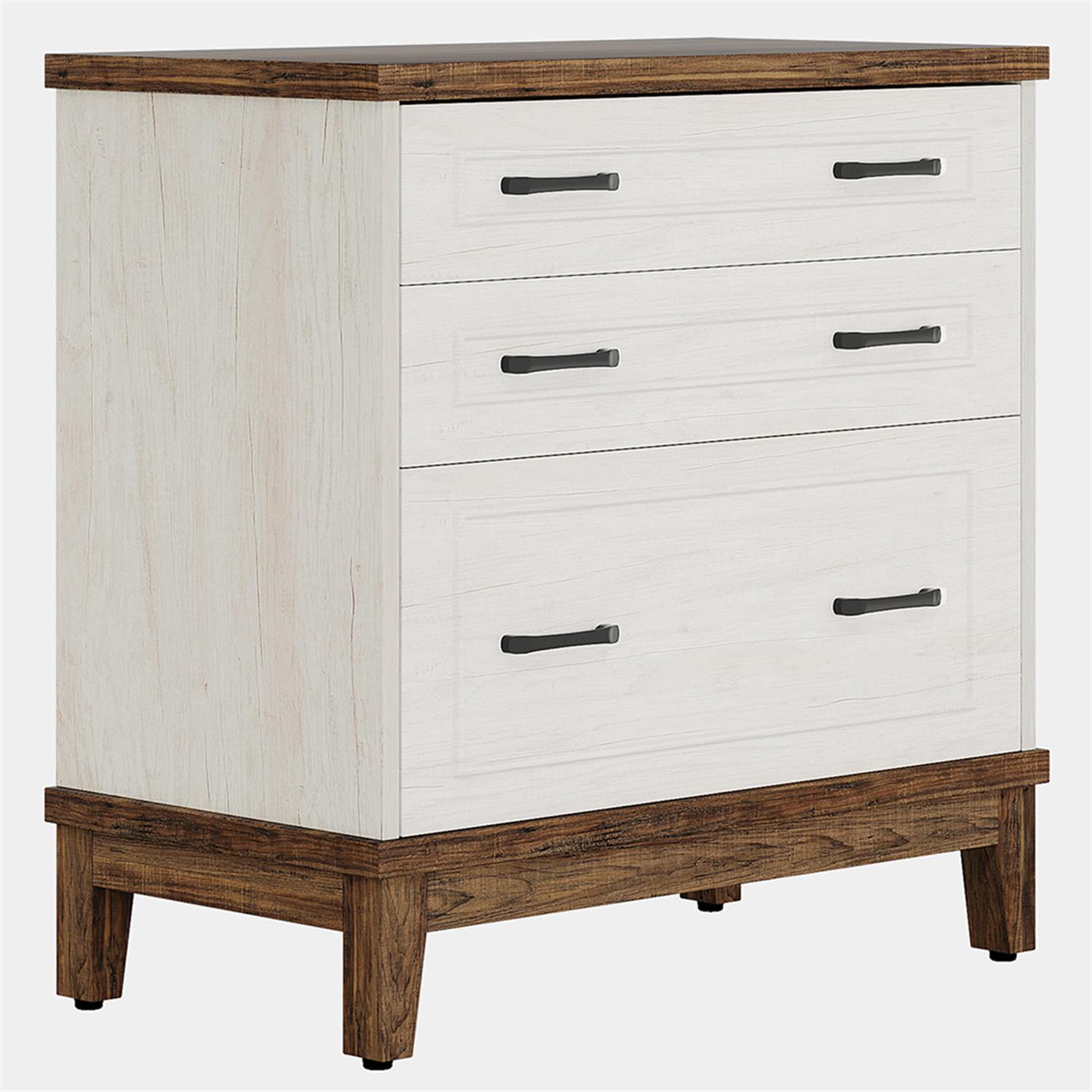 Demi Bonn 3-Drawer File Cabinet, Wood Lateral Filing Cabinet for Home Office, Printer Stand, for A4, Letter-Size Documents, Storage Cabinet for Home Office, Beige