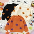 thumbnail image 6 of yuuuggc Halloween Baby Girl Clothes Toddler Girl Cardigan Sweater Baby Halloween Ghost Outfit Button Up Lapel Blouse Sweaters Jacket Knitted Clothes(Black,6-9 Months), 6 of 6