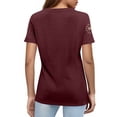 thumbnail image 4 of 250 Anniversary USA Shirt for Women American Flag Freedom Graphic T-Shirts Patriotic Casual Short Sleeve Tees Tops Wine 3XL, 4 of 4