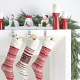 thumbnail image 5 of UNIQOOO Handmade White Polar Bear Christmas Stocking Holders, Large 3Pcs Mantel Hook Set with Base Pads, Holds 2 Lb, Cubs with Xmas Tree, Candy Cane, Birds Fireplace Stocking Hanger Décor for Garlands, 5 of 9
