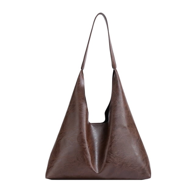 Bolso de hombro grande de PU bolso de mujer de estilo informal bolso de viaje (café)