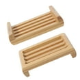thumbnail image 4 of Raindrops 2Pcs Khaki Wooden Soap Drying Rack for Bath and Kitchen Simple Design, 4 of 8