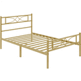 thumbnail image 7 of Topeakmart Twin Size Metal Bed Frame with Curved Design Headboard and Footboard, Antique Gold, 7 of 7