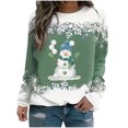thumbnail image 2 of Riecok Christmas Sweatshirts for Women Long Sleeves Collared Neck Fall Christmas Funny Graphic Outfit Holiday Sweatshirts Comfy Loose Soft Oversized Pullover Blouse Green L, 2 of 3