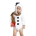 thumbnail image 3 of Disfraces navideños para bebés recién nacidos, niños y niñas, mono con cremallera y capucha de polar, mono de muñeco de nieve para cosplay, pijama, ropa de Navidad con bufanda, 3 of 7