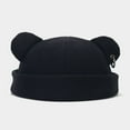 thumbnail image 2 of Fall Winter Hats For Women Men Street Fashion Bear Ear Hop Hat Warm Thickened Cap Unisex Brimless Cap, 2 of 3