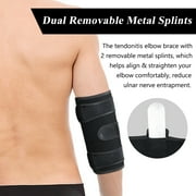 Tennis Elbow Support and Braces with 2 Removable Metal Splints for Women & Men,Elbow Brace for Tendonitis and Tennis Elbow Relief,Arm Brace Compression Sleeve
