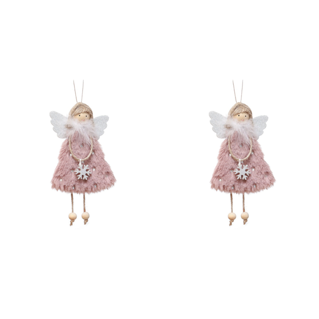 Adornos Juguete para Niña Ángel Navidad Muñecas Lindas Bebés Regalos () Rosa