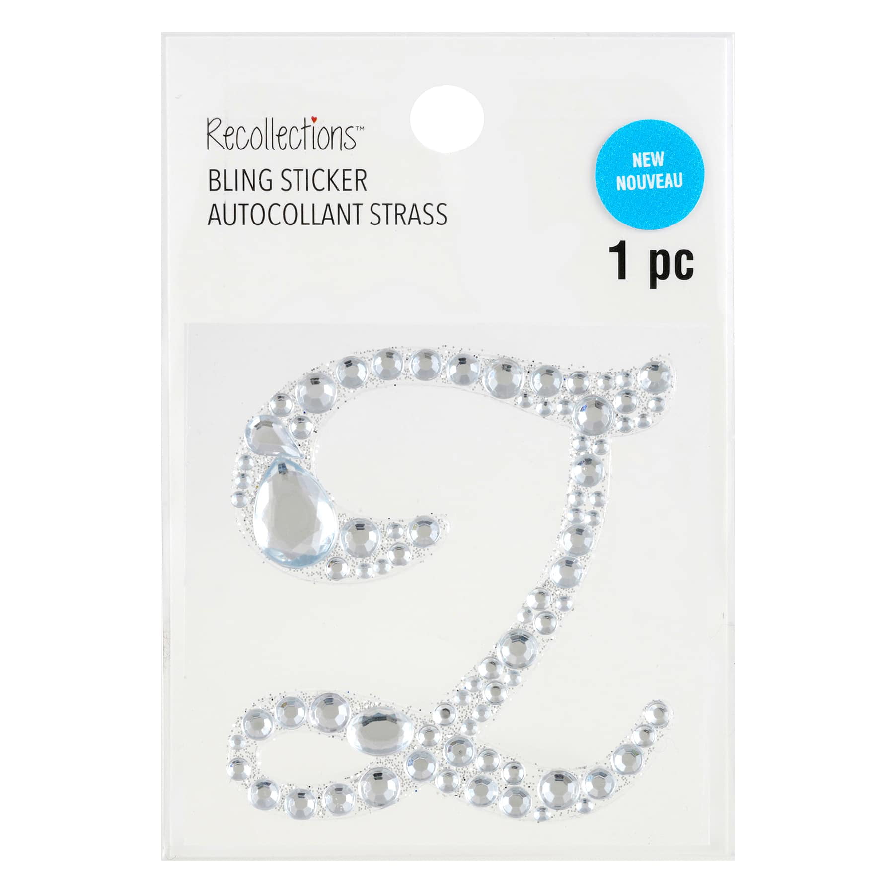 Alphabet Letters Rhinestone Stickers, 1-Inch, 50-Count, Silver – Party Spin