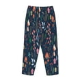 thumbnail image 5 of Disketp Colorful Flowers Print Women'S Comfy Pajama Pants Casual Drawstring Palazzo Lounge Wide Leg Pants, 5 of 9