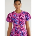 thumbnail image 3 of Scoop Women's Cut Out Midi Dress with Puff Sleeves, Sizes XS-XXL, 3 of 4
