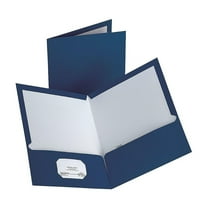 Staples 2-Pocket Laminated Folders Dark Blue 30/Carton ST13372-CCVS