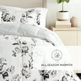 thumbnail image 5 of All Season Ultra Soft Comforter Set Lightweight Bedding in Vintage Magnolia Floral Stripe for Full/Queen Size by Comfort Canopy, 5 of 14