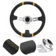 thumbnail image 5 of Sport Steering Wheel 14in/35cm Hand Sewing PU Aluminum Auto Steering Wheel Universal for Modification, 5 of 8