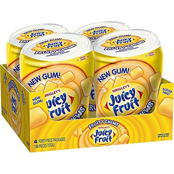 Juicy Fruit Fruity Chews Gum, (Pack of 4)