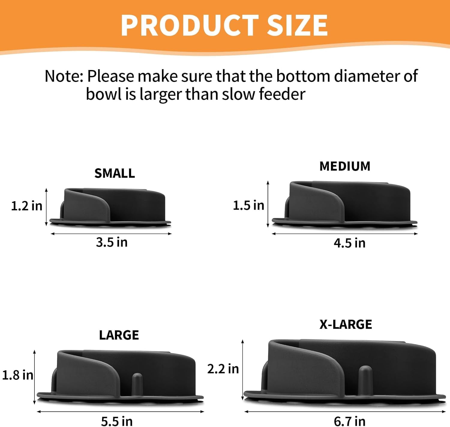Slow Feeder Dog Bowls Insert,  Soft Silicone Slow Eating Dog Food Bowl for Small, Medium and Large Dogs, Compatible with Regular and Elevated Bowls Black,M