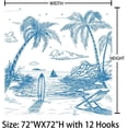 thumbnail image 3 of Surf Shower Curtain Retro Surfboard Tropical Palm Tree Theme Lounge Summer Beach Sceen Chair Polyester Fabric Bathroom Decor Set with 12 Hooks 72x72 Inches, 3 of 6
