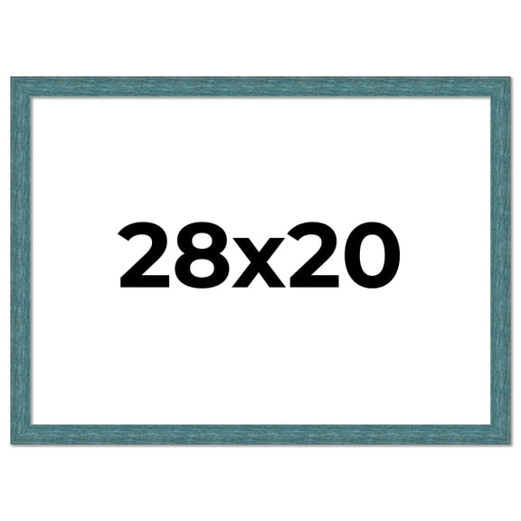 28x20 Frame Blue Rustic Barnwood Solid Wood Picture Frame Width 1.25 Inches | Interior Depth 0.5