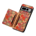 thumbnail image 5 of for Google Pixel 7 Pro Luxury Premium PU Leather + TPU Case with 3 Card Slots, Kickstand Back Case Floral Pattern Skin-Friendly Shock-resistance Cover for Google Pixel 7 Pro, Summer, 5 of 6