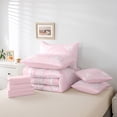thumbnail image 6 of Homewish Retro Baroque Floral 7-Piece Twin Bedding Sets,Bohemain Theme Bedding Comforter Set,Pink White Sheet Sets For Girls,Ultra Soft Bedroom Decoration Reversible, 6 of 8