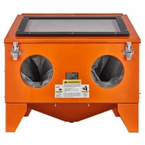 KFFKFF Sandblasting Cabinet of 40 Gallons, Benchtop Sand Blasting Cabinet with 40-120PSI Range, Robust Steel Constructed Sand Blaster Equipped with Blasting Gun & 4 Ceramic Nozzles, Ideal for Paint