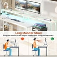 thumbnail image 4 of Homieasy L Shaped Desk with File Drawer, 72.8" Reversible L Shaped Computer Desk with Power Outlet & LED Strip, Gaming Desk with Monitor Stand, Office Desk Corner Desk with Storage Shelf, White, 4 of 8