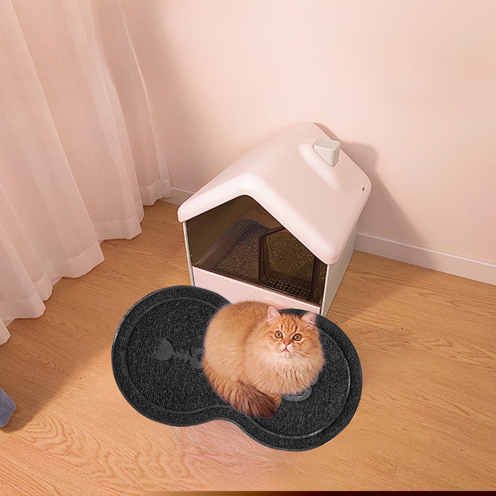 thumbnail image 5 of Nebwoak Non-Slip Waterproof Pet Bowl Mat for Cats & Dogs - Food-Grade Vinyl (PVC) Washable Mat, 17.71x10.23 Inch Durable Flexible Mat for Floor/Litter Box Spill Protection, 5 of 6