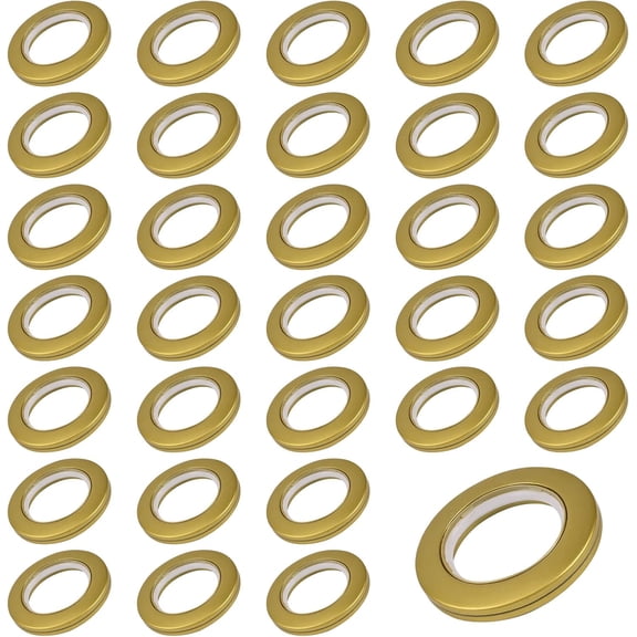 32Pcs Curtain Grommets, 42mm Inner Diameter ABS Plastic Low Noise Roman Ring Curtain DIY (Gold)