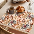 thumbnail image 3 of Brown Leaves Fall Placemats Set of 4 Farmhouse Vintage Botanical Leaf Place Mats Indoor Wipeable Table Mats Washable Cloth Dining Table Placemats for Kitchen Holiday Party Home Decor 13x19 Inch, 3 of 9