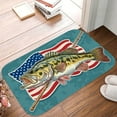 thumbnail image 5 of 1pc Largemouth Bass and Fishing Absorbent Non-Slip Bathroom Thickened Flannel Rug Decor,Soft,Quick Drying,Suitable For Indoor/outdoor Use,Bathrooms,Bedrooms,Kitchens,Terrace,Laundry Rooms,16"x24", 5 of 9