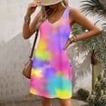 thumbnail image 3 of Ichuanyi Women's V Neck Sleeveless Loose Tank Dresses T-Shirts Dress Casual Summer Boho Beach Dress with Pockets, 3 of 4