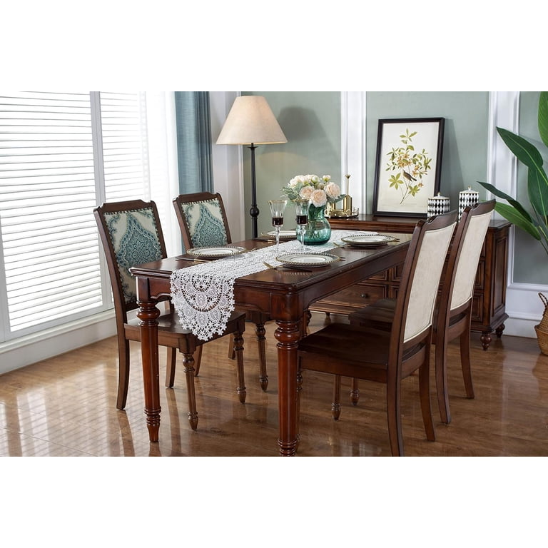 Lace Doily Table Runners Dresser Scarf Embroidered Flowers