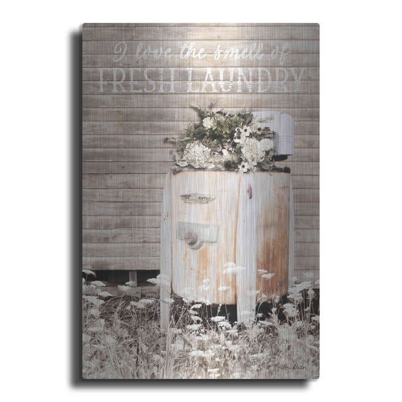 Luxe Metal Art 'Fresh Laundry' by Lori Deiter, Metal Wall Art, 12"x16"