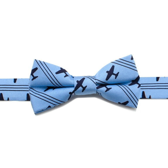Airplane Stripe Boys' Silk Bow Tie