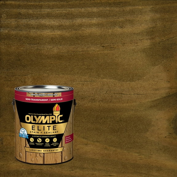 Olympic Elite 1 Gallon ST-2001 Black Oak Semi-Transparent Exterior Stain and Sealer in One Low VOC