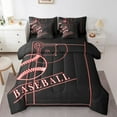thumbnail image 1 of YST Ensemble de Literie Sport 7 Pcs pour Basketball, Lit Très Grand Rouge Néon Lumineux, 1 of 4