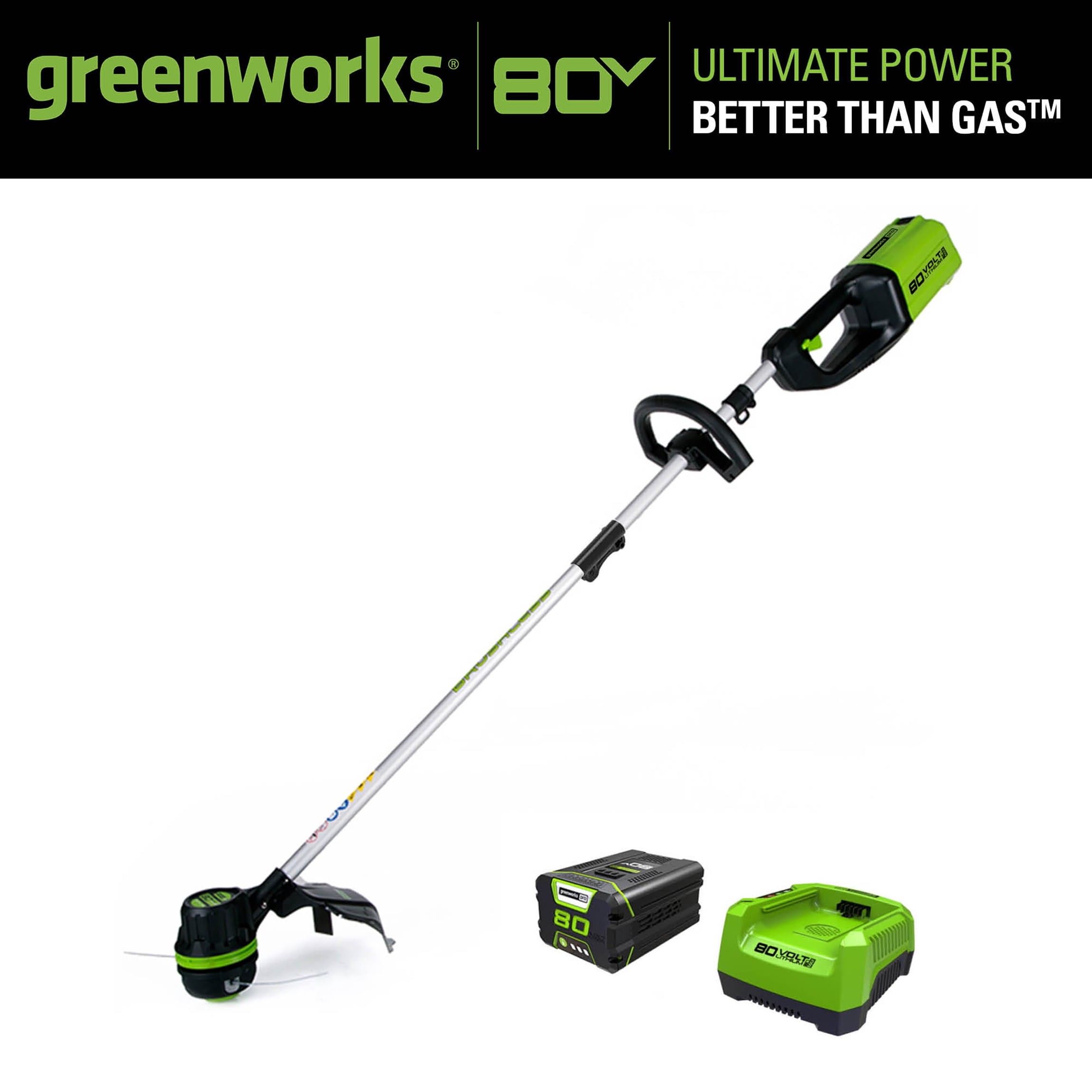 Greenworks PRO 80V 16-inch Cordless String Trimmer with 2.0 Ah Battery and Charger, 2100102 Greenworks PRO 80V 16-inch Cordless String Trimmer with 2.0 Ah Battery and Charger, 2100102 - 1