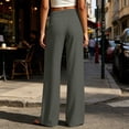 thumbnail image 4 of Straight Leg Pants for Women Casual Side Slit Hem Trousers with Decorative Drawstring Waist and Pockets for Resort Travel City Walks Weekend Summer, 4 of 6