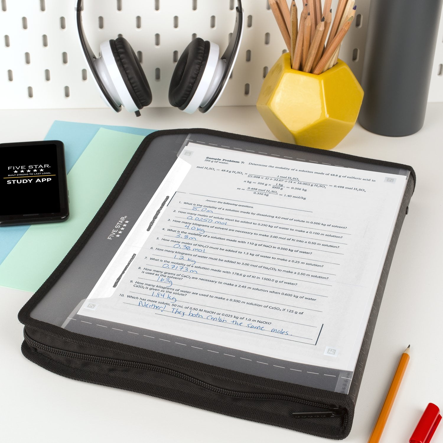 Five Star Customizable 7-Pocket Expanding File - Black (350099A-WMT)
