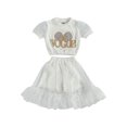 thumbnail image 2 of Mialoley Little Girls Round Neck Sequin Decor Tops + Mesh Layer Shorts Skirts, 2 of 7