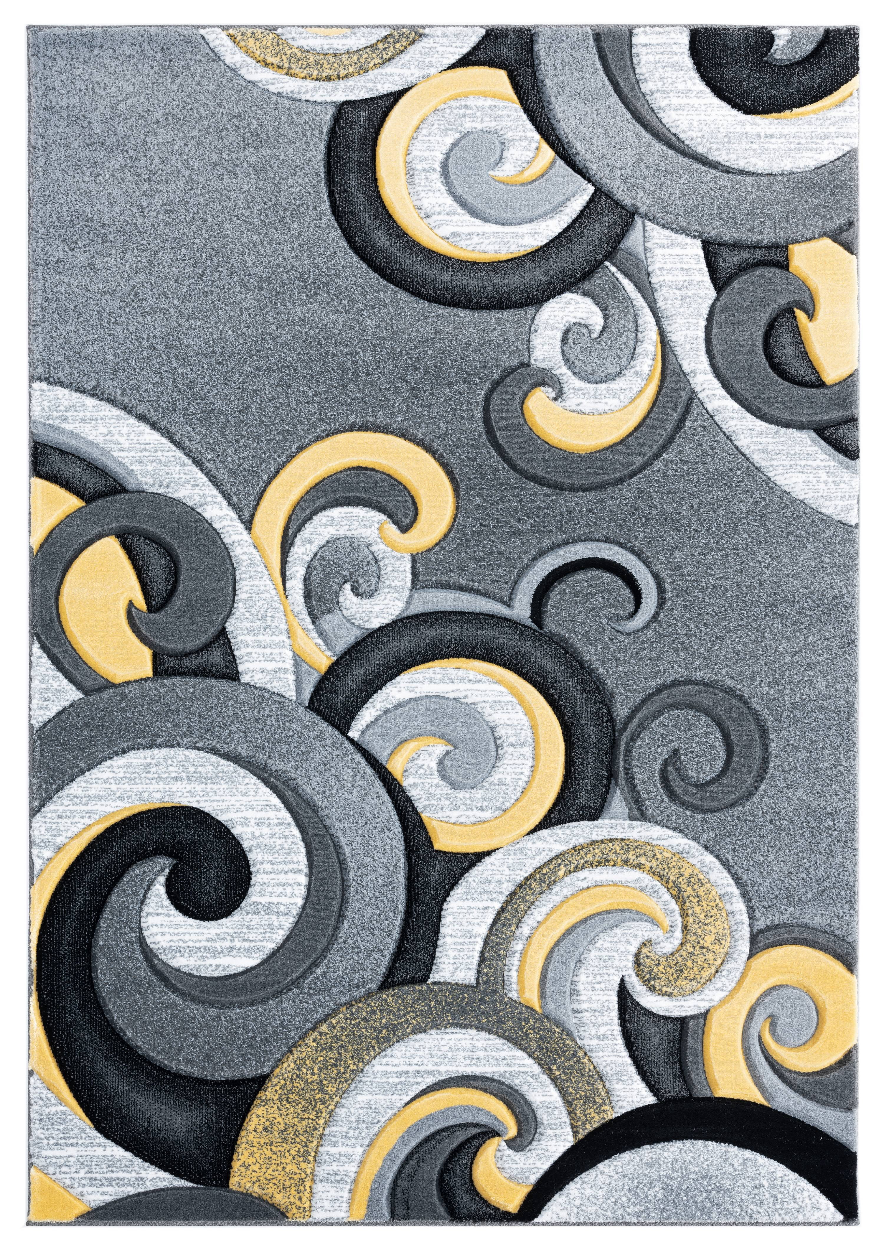 United Weavers Drachma Dahlia Modern Paisley Area Rug, Yellow, 7'10" x 10'6"