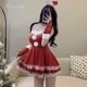 thumbnail image 3 of Disfraz de Papá Noel para mujer, vestido de invierno con hombros descubiertos, sexy, color rojo, 3 of 5