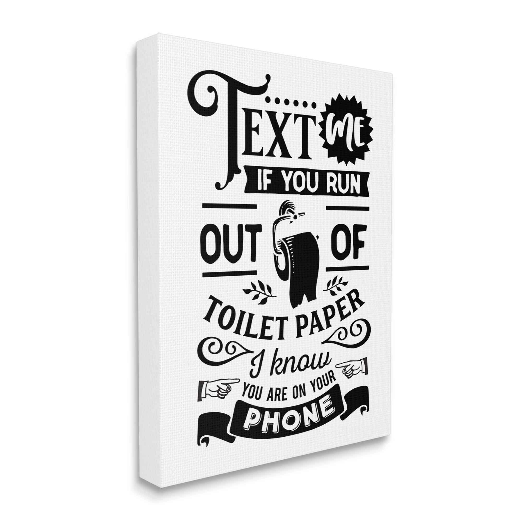 Stupell Industries Text For Toilet Paper Vintage Text Bathroom Sign Graphic Art Gallery Wrapped Canvas Print Wall Art, Design by Lettered and Lined